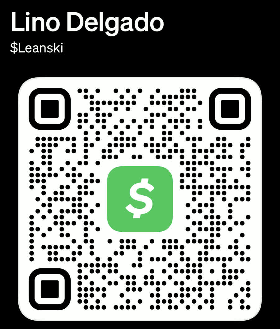 Cash App QR code for Lino Delgado, $Leanski